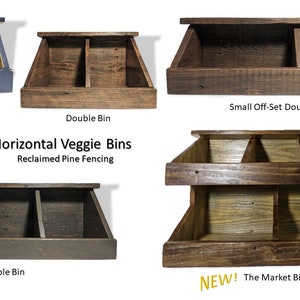 Veggie Bins Reclaimed Pine: Kitchen Storage Organizers, Variety Sizes