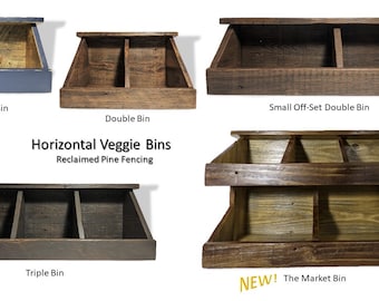 Veggie Bins Reclaimed Pine: Kitchen Storage Organizers, Variety Sizes