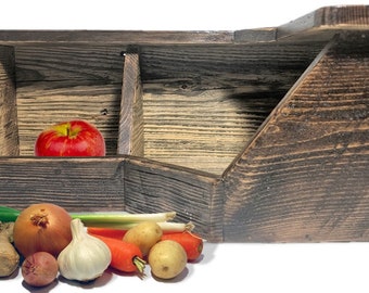 Food Storage ~ Veggie Bin ~Kitchen/Pantry Potato/Onion Bin Organization ~Divided Bin Corner Box/Cabinet ~Chef/Gardener/Foodie Gift Idea