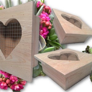 Vertical Succulent Wall Planter ~ 10&quot; Heart Shape Framed ~ 100% Cedar ~Indoor/Outdoor Hanging/Tabletop Option ~Gardening/Valentine Gift Idea