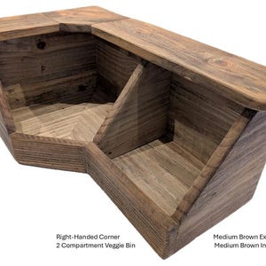 Corner Veggie Bin Reclaimed Wood: Modern Farmhouse Rustic Kitchen Storage
