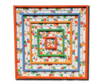 Handcrafted Reclaimed Wood Quilt Block Art: Modern Farmhouse Nursery Art Baby Decor, 24" Square