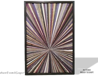 Handcrafted Starburst Art, Reclaimed Wood: Modern Farmhouse Geometric Decor, 31.5" x 21.5"