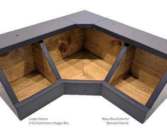 Corner Veggie Bin Reclaimed Pine: Rustic Kitchen Storage