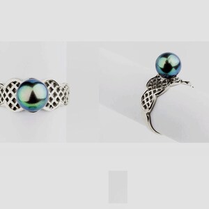 Black Akoya Pearl 14K White Gold Ring