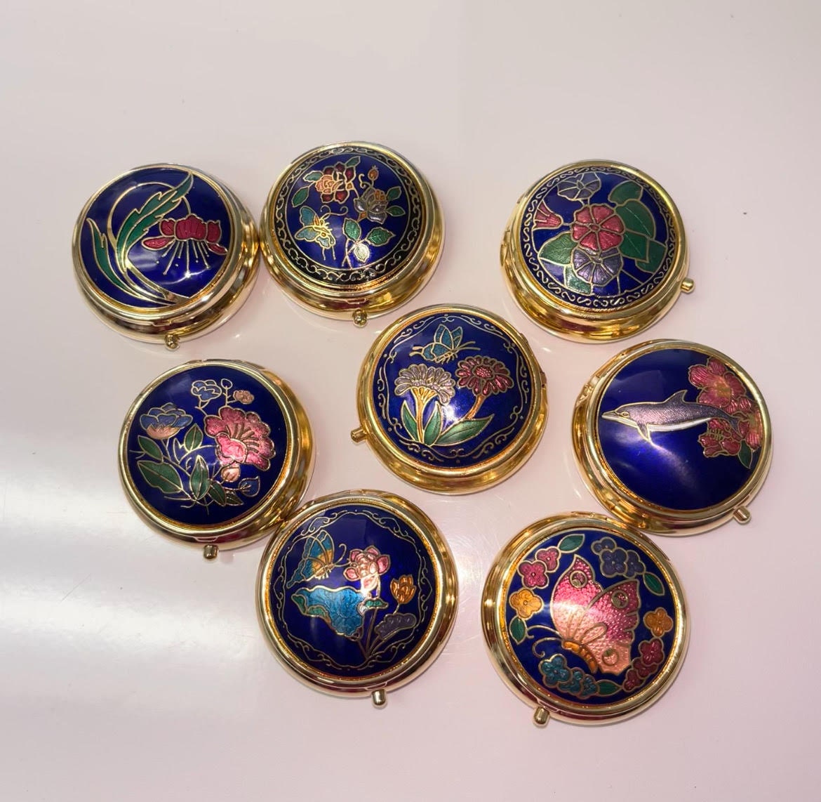 Small Cloisonne Pill Box - Varying Designs and Colors