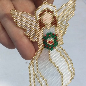 PDF for Shaped and Even Count Peyote - Christmas Angel with Wreath - 2 Patterns!!