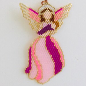 Guardian Angel Holding Baby  - in Pink and Blue - 4 PDF Patterns!! - 2 Shaped Peyote/Brick Stitch and 2 Odd Count Peyote Patterns