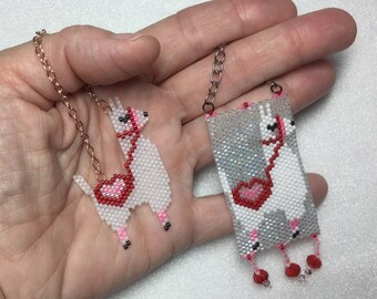 No Problamma Valentine's Day Llama Shaped Peyote/Brick Stitch and Even Count Peyote Patterns - 2 Patterns in this listing!