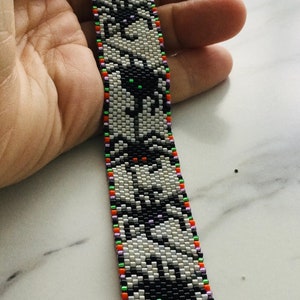 Halloween Spider Narrow Band Pattern and Bonus Barrette/Ring Pattern - Two Even Count Peyote Patterns!!