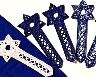 Embroidered Star of David Bookmark: Jewish Gift, Bar/Bat Mitzvah