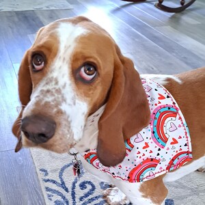 Día de San Valentín Perro Bandana sobre el collar Perro Amante Corazones Disfraz Cachorro Padre Mamá Papá Mascota
