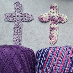 Purple (thread), lavender, variegated lavender, and Purple/Pink/Blue (thread)