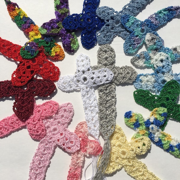 Crocheted cross bookmark / Easter basket stuffer stocking Sympathy card insert Christian Christmas gift Bible study gift Mother's Day