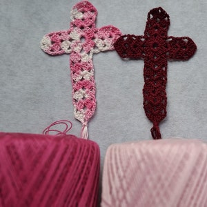 Hot pink (thread), pale pink (thread), variegated pink, and burgundy