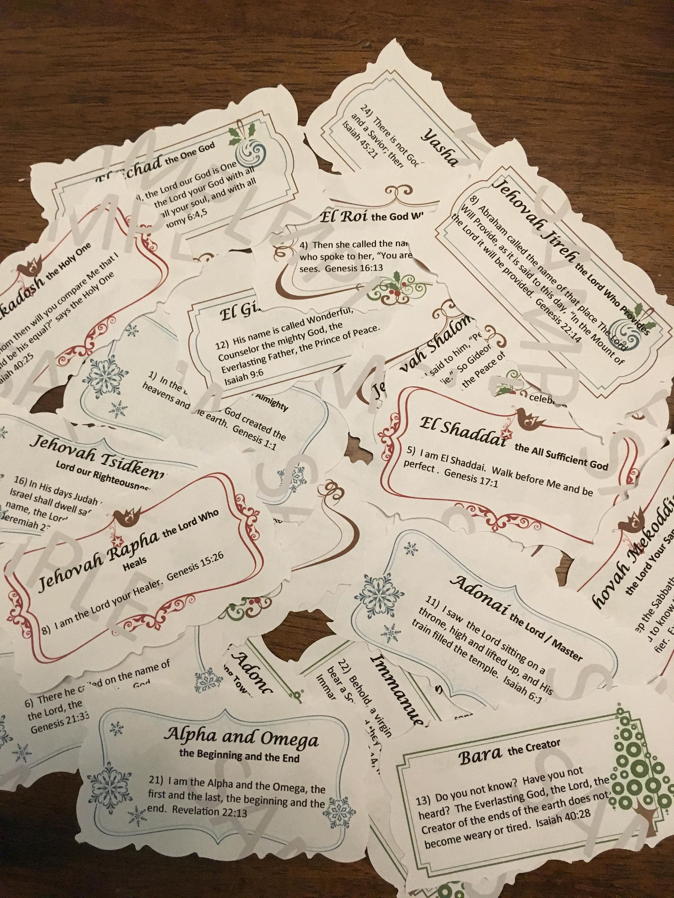 Names Of God Advent Calendar 