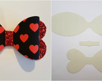 Hair bow plastic templates, make your own beautiful Hair bows 5 sizes, set, The 'True Love' Bow