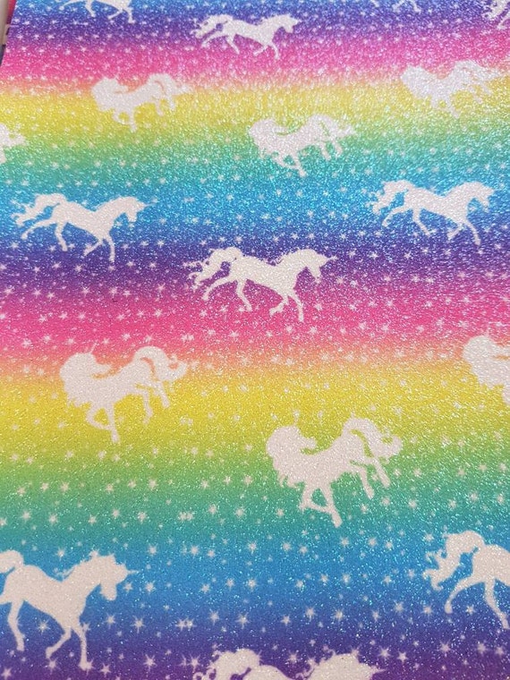 Glitter unicorn fabric sheet A4 perfect for hair bows and Etsy