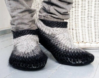 Mens fur lined shop slipper socks