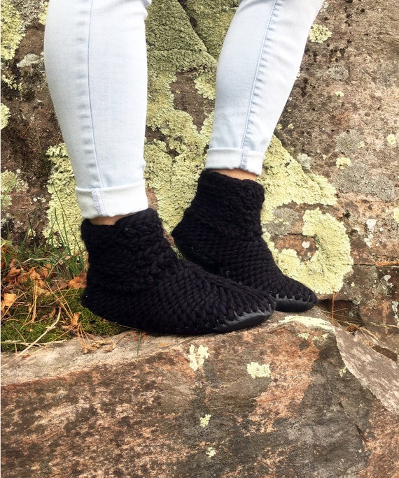 black slipper boots