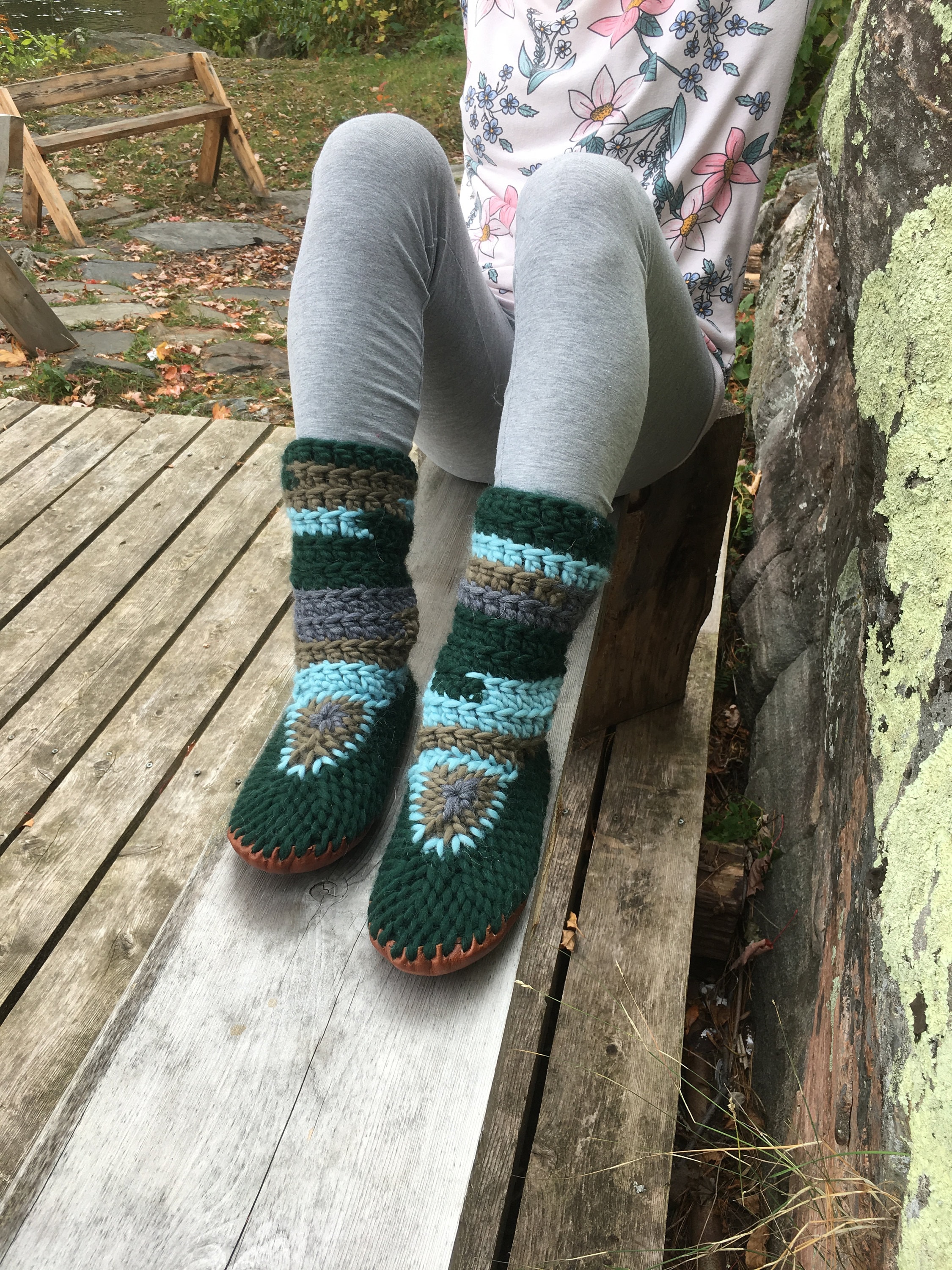Merino Wool Sock Slippers With Red Stripe, Roots Slippers, Adult Padraigs,  Sock Monkey Slippers, Bootie Slippers With Sole, Slipper Boots 
