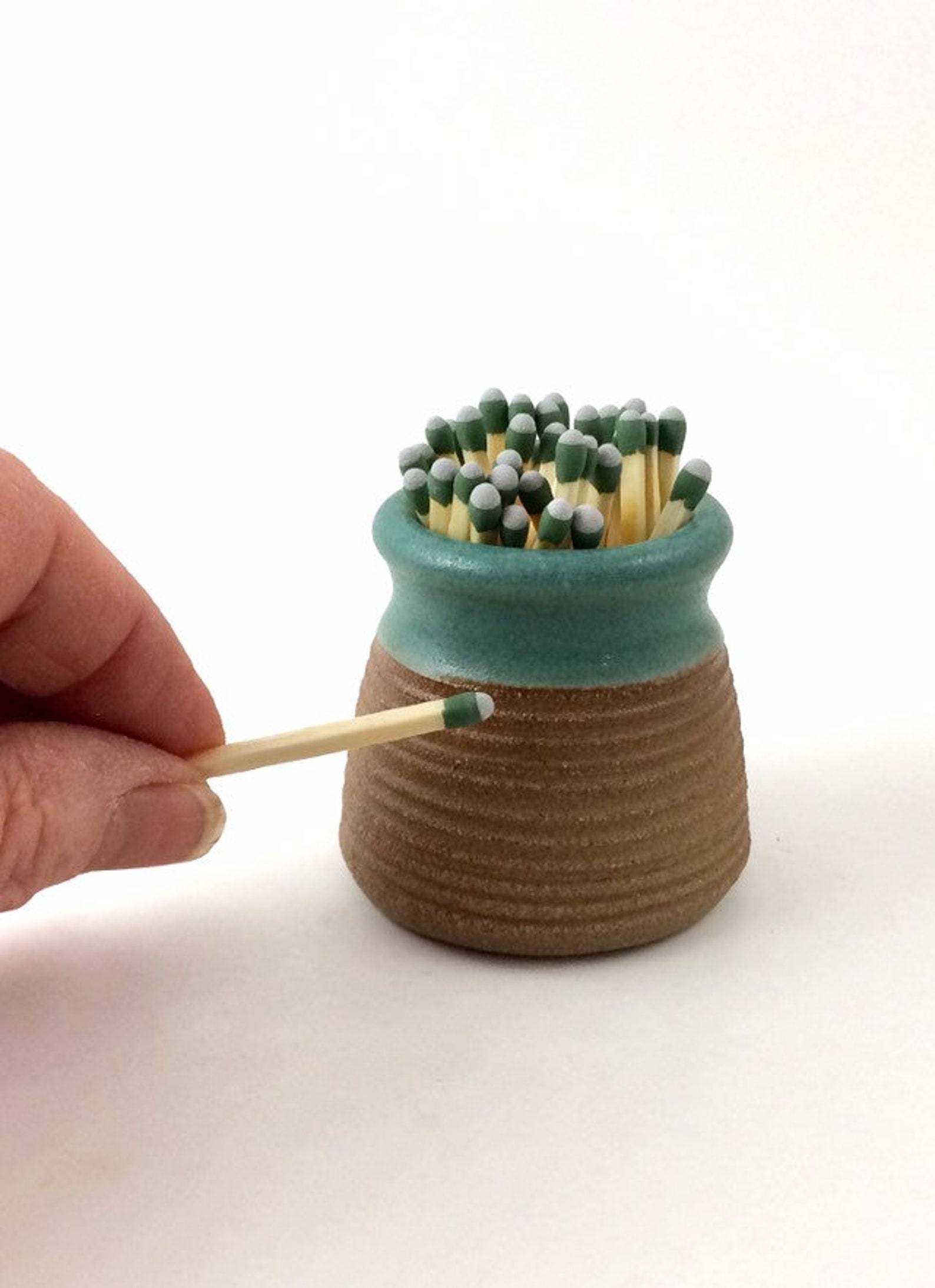 Pottery Match Striker Green Match Holder Rustic Match Etsy