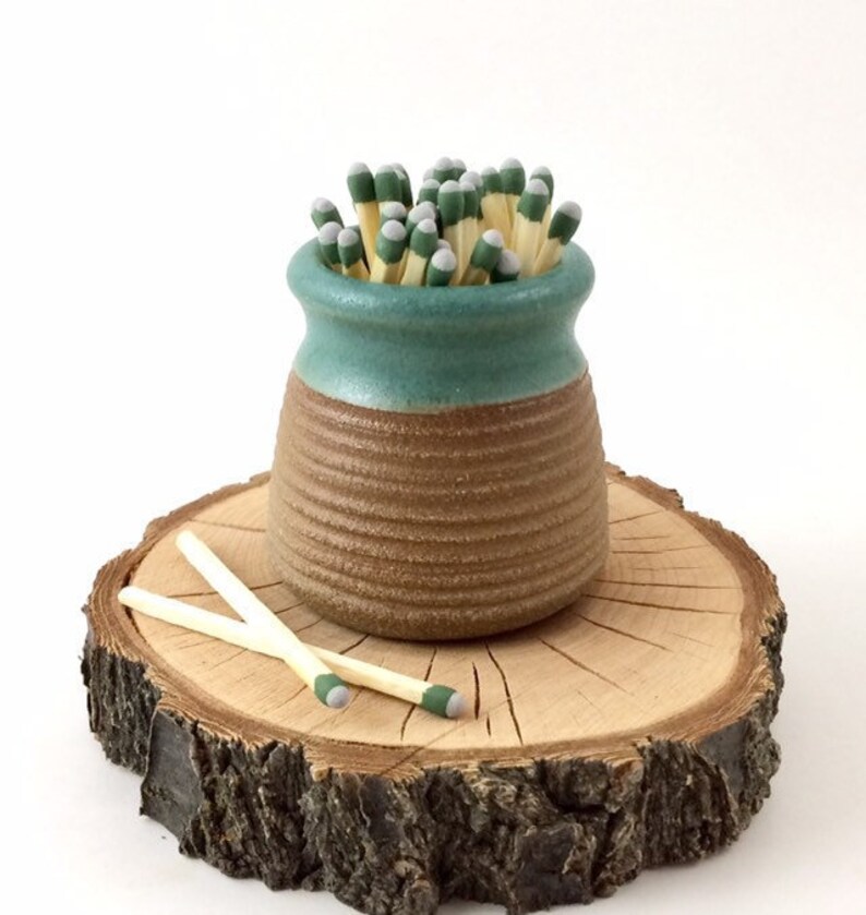 Pottery Match Striker Green Match Holder Rustic Match Etsy