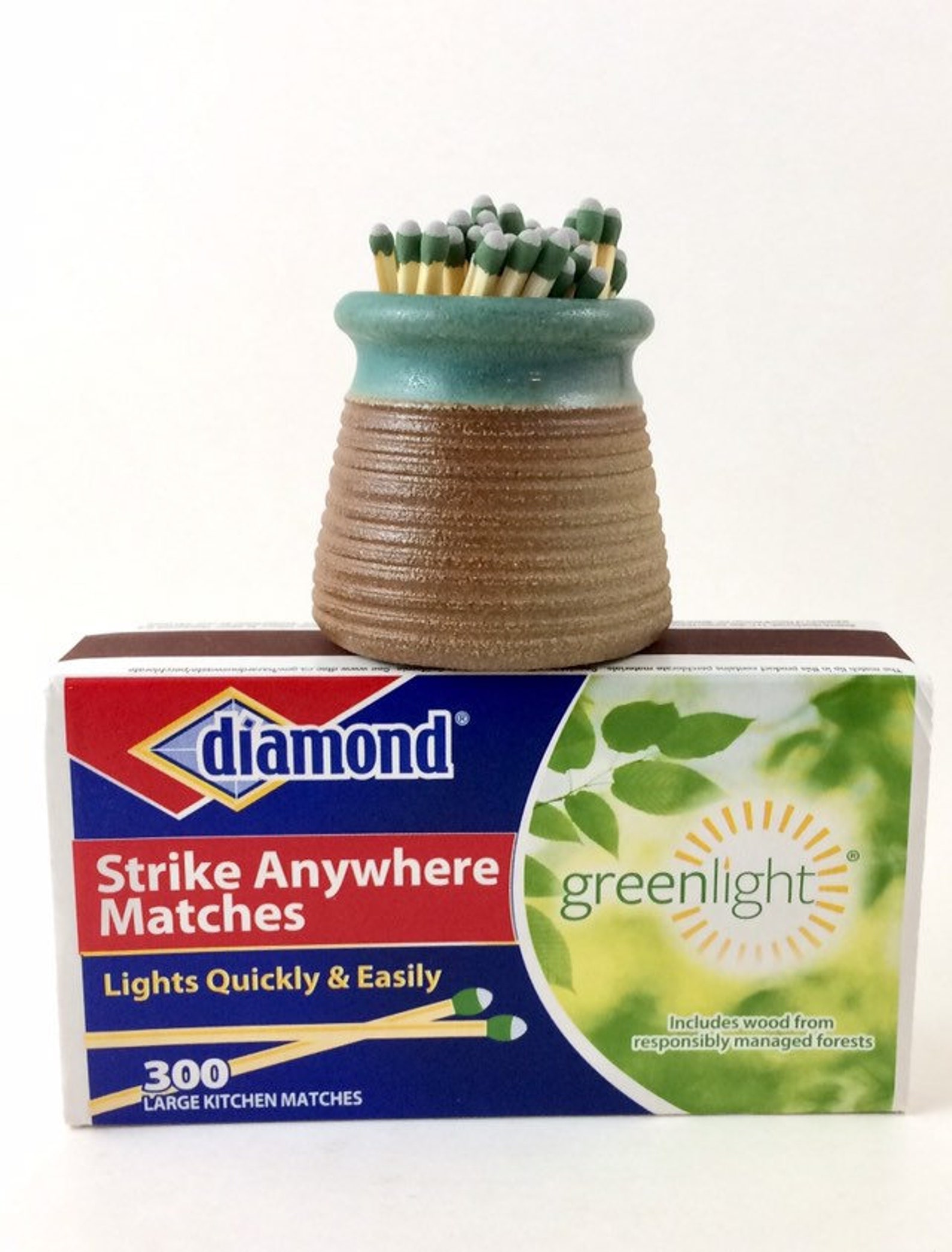 Pottery Match Striker Green Match Holder Rustic Match Etsy