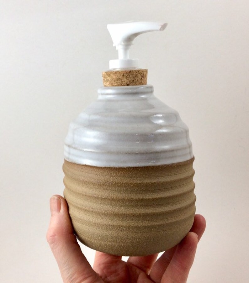 Pottery Soap Dispenser Wheel Thrown Soap Dispenser Rustic Etsy