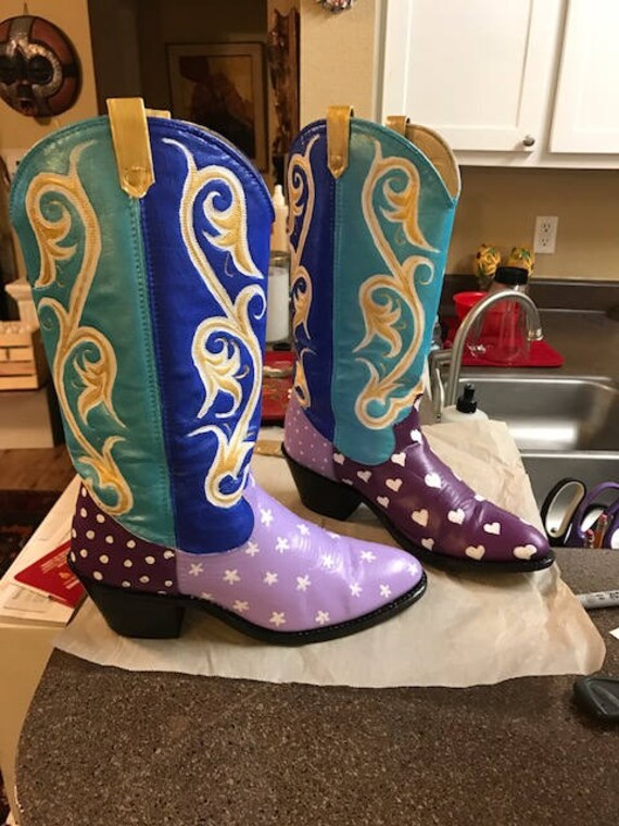 hand painted cowboy boots