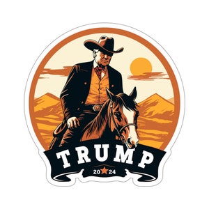 Make America Cowboy Again - Trump Western 2024 Sticker