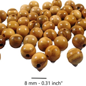 Ronde kralen van 8 mm in olijfhout voor rozenkransen of kettingen, rozenkrans in olijfhout