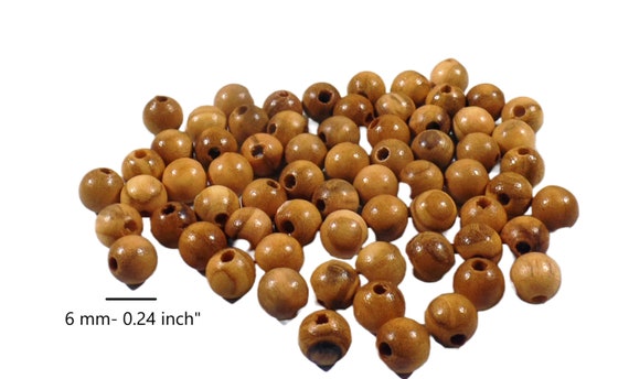 Perles En Bois D'olivier 7mm - Rondes - Pour Chapelets, Colliers, Création DIY