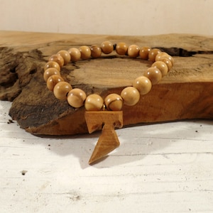 Bracelet Cross Crucifix of St. Francis of Assisi made of olive wood 2s3br