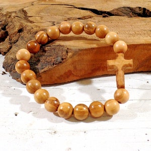 Bracelet Cross Crucifix of St. Francis of Assisi made of olive wood 24s12Br