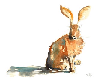 Watership Down Print | Rabbit Print | Rabbit Art |  Rabbit Painting | Watercolour | Wildlife Art | Size | A4 | A3 | A2 | A1