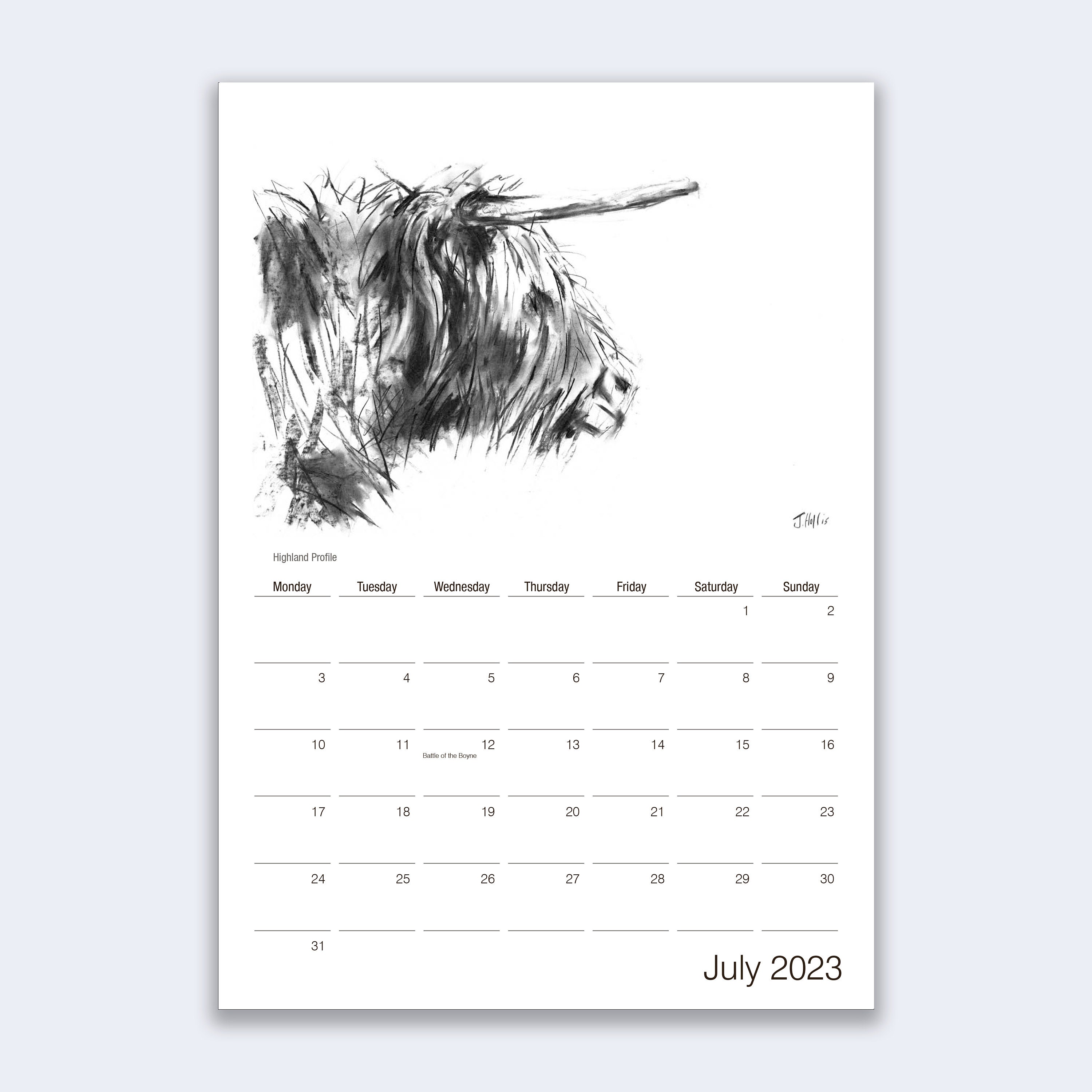 2023 calendar wall planner Wildlife art A4 calendar by - Etsy Nederland