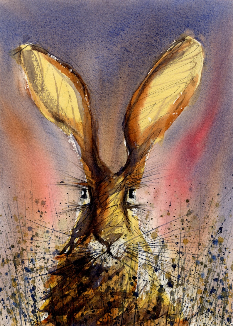 Hare Print Watercolour Painting Hare Art James Hollis Etsy