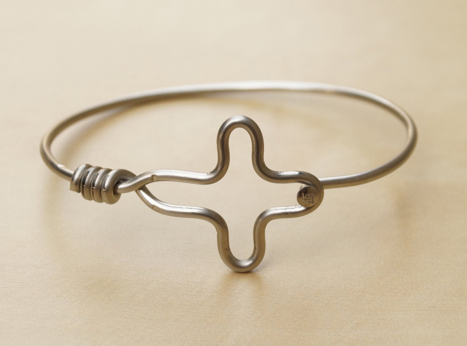 Silver Cross Bicycle Spoke Bracelet Etsy
