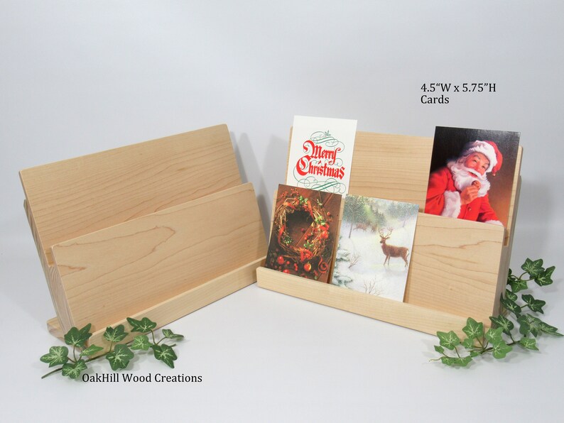 Card Display Wooden, Display Stand 2 Tier, Greeting Card Stand, Countertop Stand, Craft Fair Display, Bookshelf Display, POS Stand image 4