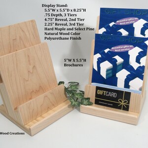 Holz Geschenkkarte und Broschüre Display Ständer, POS Stand, Verkaufsständer, Messe, Thekenständer, Konferenzveranstaltung, Broschürenhalter