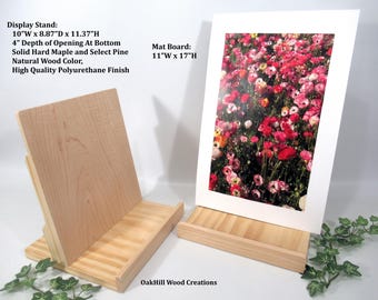 Support pour impression en bois artisanal - Présentoir de table pour oeuvres d'art, lithographies et photographies