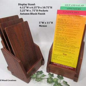 Holz Take Out Menühalter, Menükarten, Pizzaauswahl, Ereigniskartenhalter, Rackkartenanzeige, Broschürenhalter