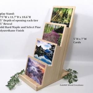 Card Display Wooden, Gallery Exhibit, Greeting Card Stand, Countertop Stand, Post Card Display, Art Card Holder MADE to ORDER Item image 1