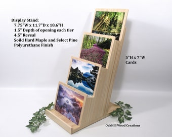 Card Display Wooden, Gallery Exhibit, Greeting Card Stand, Countertop Stand, Post Card Display, Art Card Holder - MADE to ORDER Item