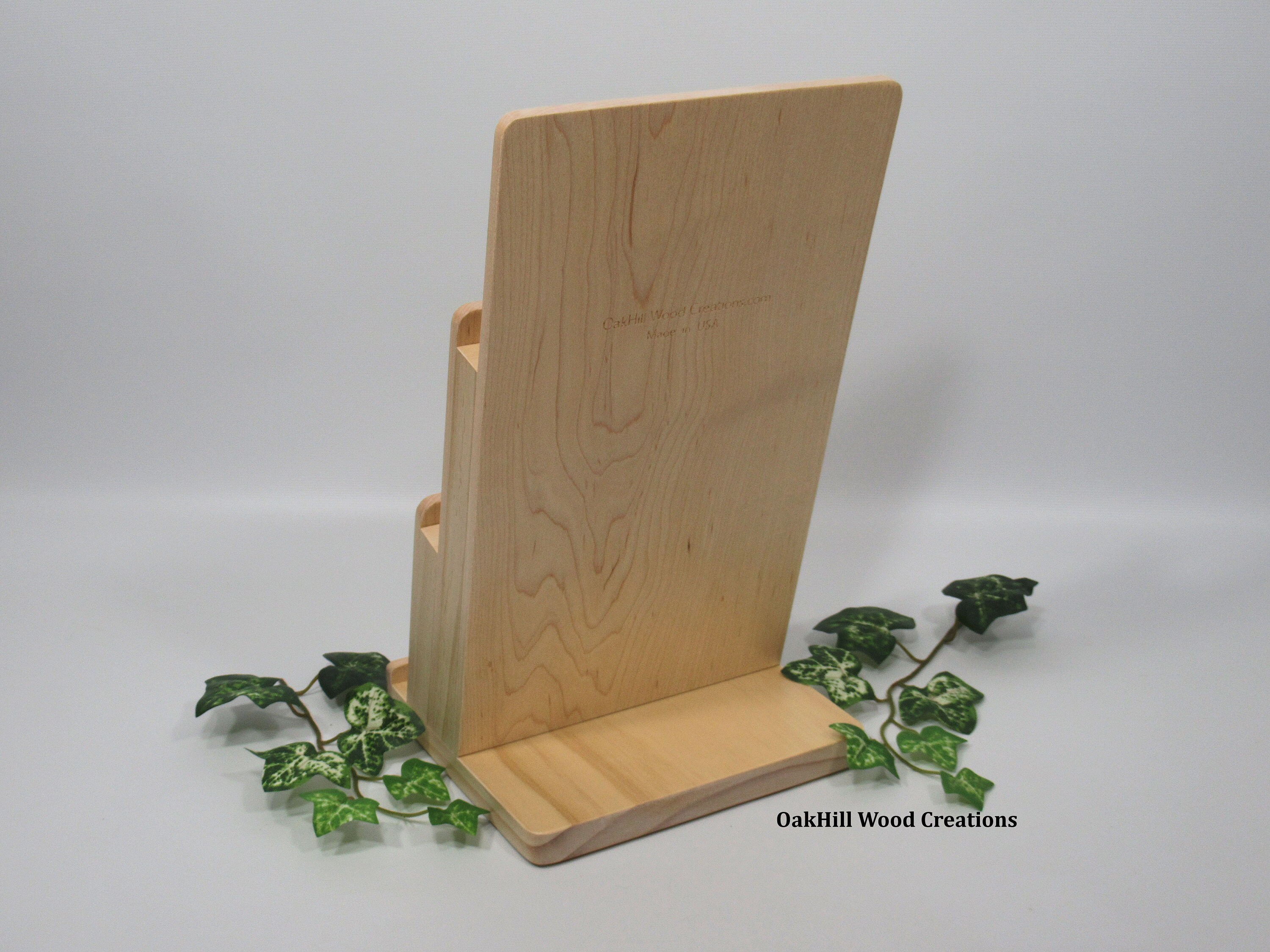 Exood Greeting Card Organizer Display Stand , 4-Tier Wooden Rack Holder For Postcard Brochure Photos Sticker Retail