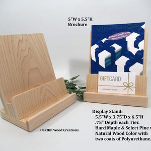 Holz Geschenkkarte und Broschüre Display Ständer, POS Stand, Verkaufsständer, Messe, Thekenständer, Konferenzveranstaltung, Broschürenhalter