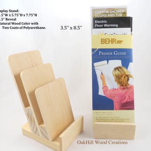 3-Tier-Prospekthalter aus Holz, Holzständer, Thekendisplay, Empfangsdisplay, Verkaufsdisplay
