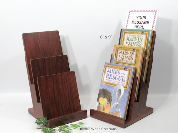 Wood Book Display, Wood Book Stand, Display Stand 3 Tier