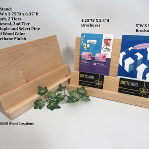 Présentoir en bois pour cartes-cadeaux et brochures, PLV, Présentoir de vente au détail, Salon professionnel, Support de plan de travail, Conférence, événementiel